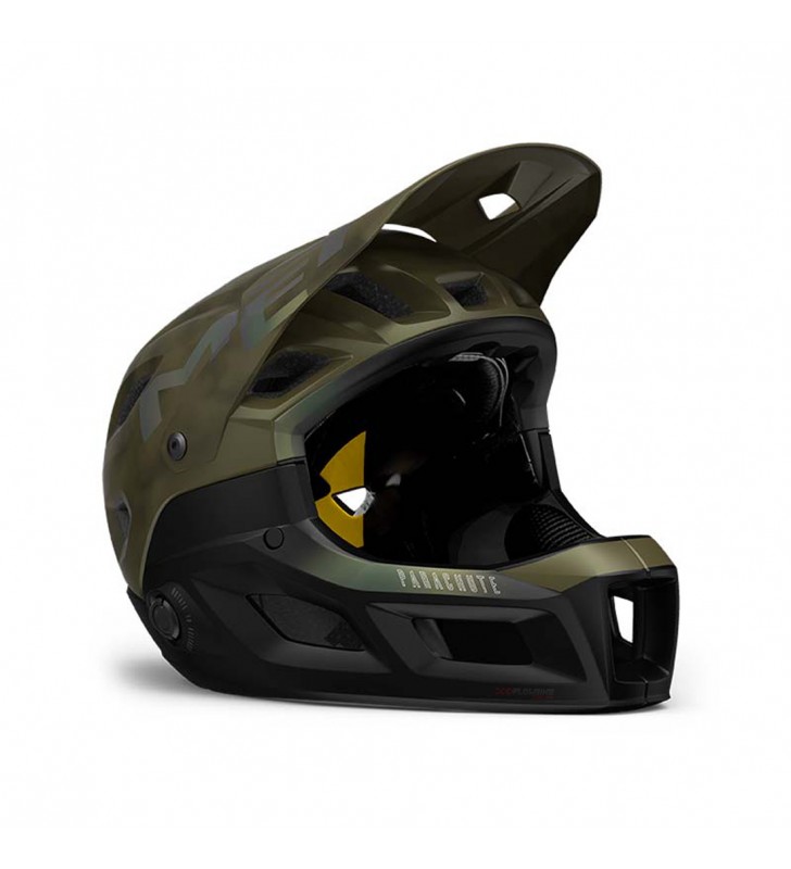 Casco integral mentonera desmontable MET Parachute MCR Mips Verde